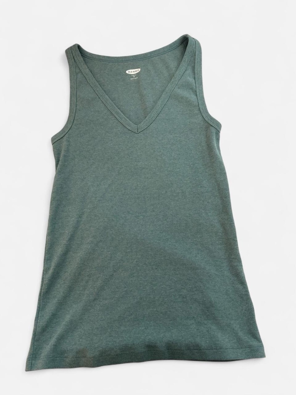 Old Navy Women's Teal Ribbed V-Neck Tank Top